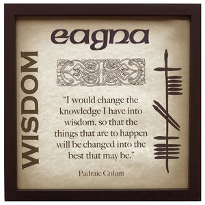 Wisdom Eagna Padraic Colum Ogham Framed Print