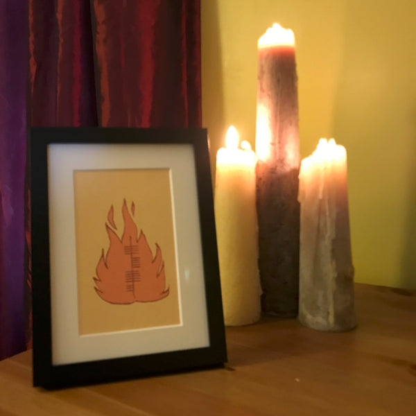 Ogham Art Tine Fire Elements Print Celtic Gift