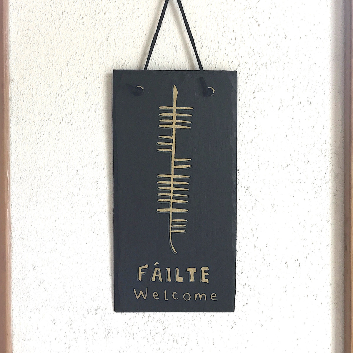 Welcome (Fáilte) Slate Plaque – OghamArt