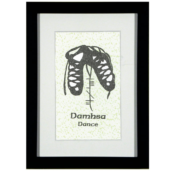 Ogham Art Damhsa Dance Print Celtic Gift Green