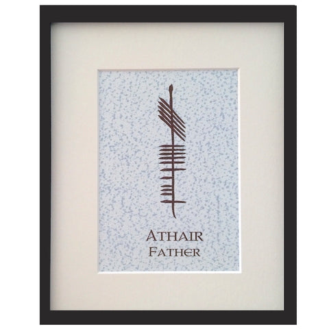 Ogham Art Father Athair Print Celtic Gift